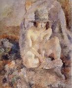 Jules Pascin Nude female wearing green hat china oil painting reproduction